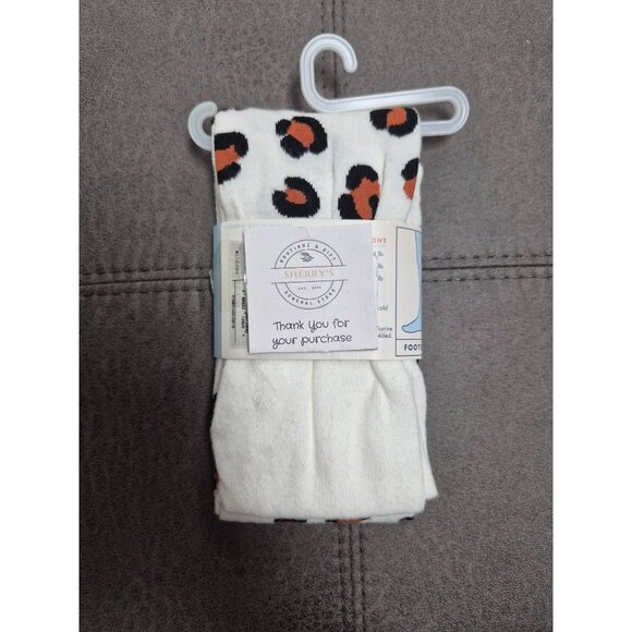 Leopard Print Childrens Footed Tights Size 4/6X Cat & Jack Cotton & Nylon Blen - Picture 4 of 6